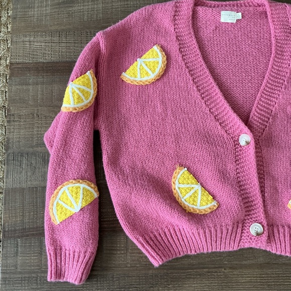 Dreamer by Debut Pink Cardigan with Lemon Slice Design - Picture 4 of 10